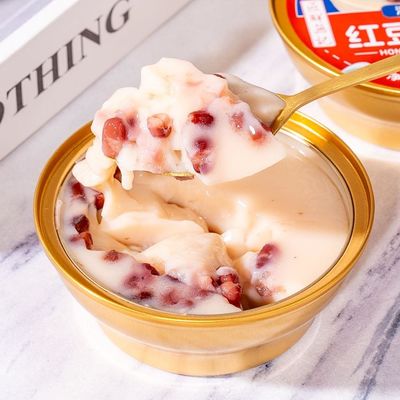 주문 인스턴트 레드 콩 이중 피부 우유 중국 디저트 건강한 레드 콩 디저트 달콤한 중국 푸딩 온라인 제조